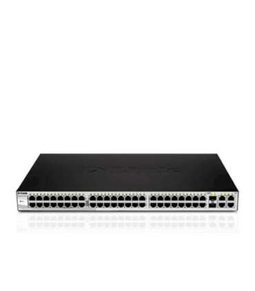 D-LINK DGS-1210-52, Gigabit Smart Switch with 48 10/100/1000Base-T ports and 4 Gigabit MiniGBIC (SFP) ports, 802.3x Flow