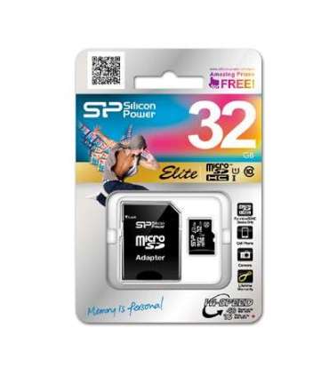 Silicon Power Elite UHS-I 16 GB MicroSDHC Flash memory class 10 SD adapter