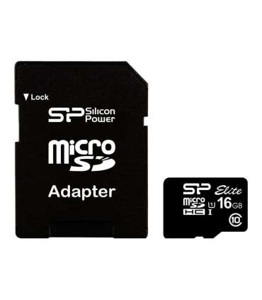 Silicon Power Elite UHS-I 16 GB MicroSDHC Flash memory class 10 SD adapter