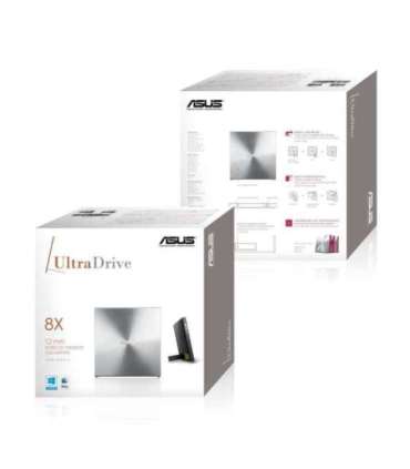 Asus SDRW-08U5S-U Interface USB 2.0 DVD±RW CD read speed 24 x CD write speed 24 x Metallic Notebook