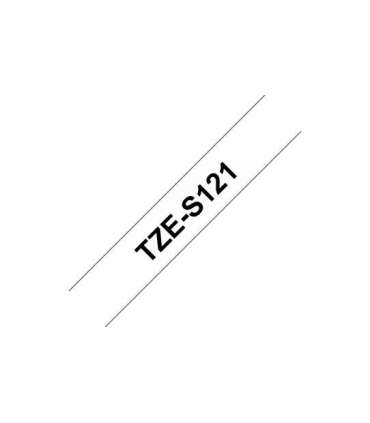 Brother TZe-S121 Strong Adhesive Laminated Tape Black on Clear TZe 8 m 9 cm