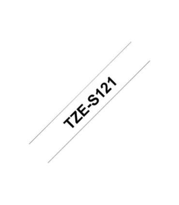 Brother TZe-S121 Strong Adhesive Laminated Tape Black on Clear TZe 8 m 9 cm