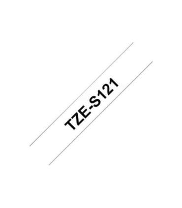 Brother TZe-S121 Strong Adhesive Laminated Tape Black on Clear TZe 8 m 9 cm
