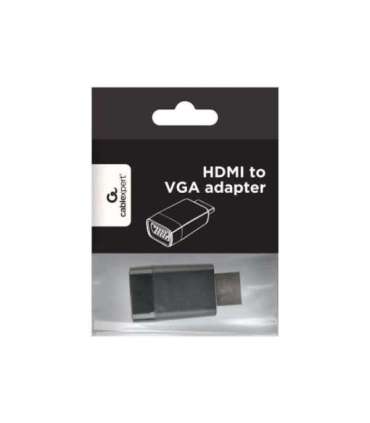 Gembird HDMI to VGA adapter, single port Black HDMI VGA
