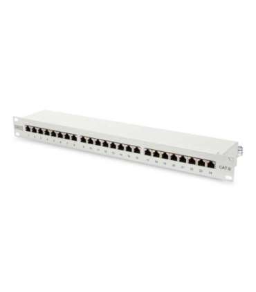 Digitus Patch Panel DN-91624S White Category: CAT 6 Ports: 24 x RJ45 Retention strength: 7.7 kg Insertion