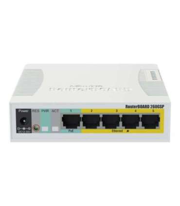 Cloud Router Switch RB260GSP 1000 Mbit/s Ethernet LAN (RJ-45) ports 5 12 month(s)