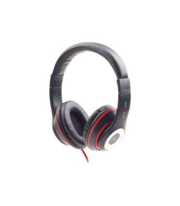 Gembird Stereo headset, "Los Angeles" + microphone, passive noise canceling Black