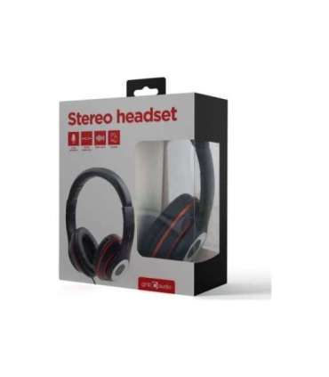 Gembird Stereo headset, "Los Angeles" + microphone, passive noise canceling Black