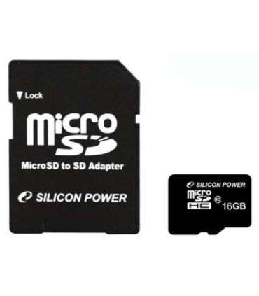 Silicon Power 16 GB MicroSDHC Flash memory class 10 SD adapter