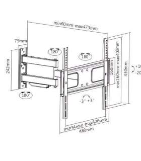 Sunne Wall mount 23-42-EAX2 Full motion 32-55 " Maximum weight (capacity) 50 kg Black