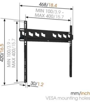 Vogels Wall mount MA3000-A Fixed 32-55 " Maximum weight (capacity) 60 kg Black