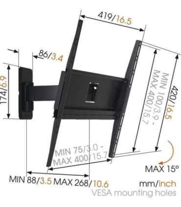 Vogels Wall mount MA3030-A1 Full motion 32-65 " Maximum weight (capacity) 25 kg Black