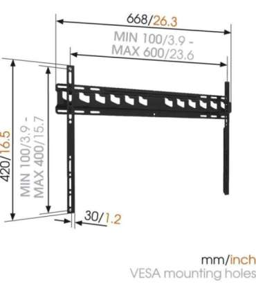 Vogels Wall mount MA4000-A1 Fixed 40-80 " Maximum weight (capacity) 80 kg Black