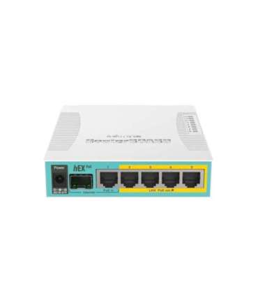 Mikrotik Wired Ethernet Router RB960PGS, hEX PoE, CPU 800MHz, 128MB RAM, 16MB, 1xSFP, 5xGigabit LAN, 1xUSB, Power Output