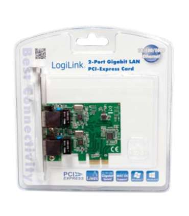 Logilink PC0075, 2-port Gigabit PCI Express network card Logilink 2 x Gigabit Lan (RJ 45) PCIe