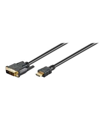 Goobay DVI-D/HDMI cable, gold-plated DVI-D male Single-Link (18+1 pin) HDMI male (type A) HDMI to DVI-D 1.5 m