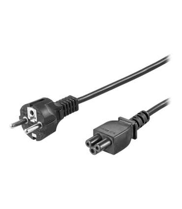 Goobay Power supply cord (safety plug) 93586 Black Safety plug (type F, CEE 7/7) Device socket C5