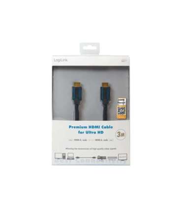 Logilink Premium HDMI Cable for Ultra HD CHB005 HDMI male (type A) HDMI male (type A) HDMI to HDMI 3 m