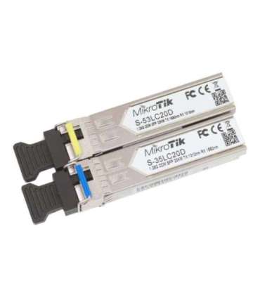 MikroTik Pair of SFP modules S-3553LC20D (S-35LC20D 1.25G SM 20km T1310nm/R1550nm + S-53LC20D 1.25G SM 20km