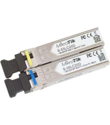 MikroTik Pair of SFP modules S-3553LC20D (S-35LC20D 1.25G SM 20km T1310nm/R1550nm + S-53LC20D 1.25G SM 20km