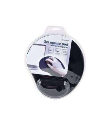 Gembird Gel mouse pad with wrist support Ergonomic mouse pad 240 x 220 x 4 mm Black