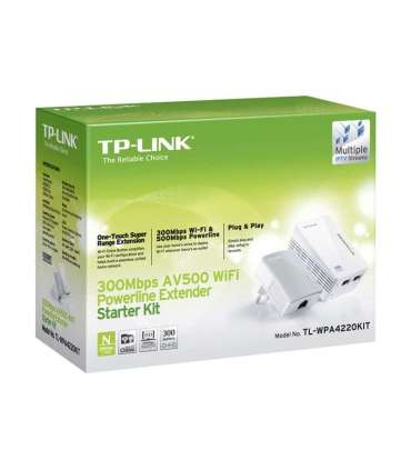 TP-LINK Powerline Adapters Kit TL-WPA4220 KIT 10/100 Mbit/s Ethernet LAN (RJ-45) ports 2 802.11n 2.4GHz |