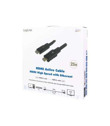 Logilink CHA0025 HDMI Cable, Active, M/M, 25m, black Logilink CHA0025 HDMI Cable, Active, M/M HDMI to HDMI 25 m