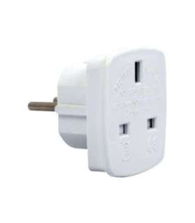 Gembird AC power adapter, UK socket to EU Schuko plug, 7.5 A Travel adapter
