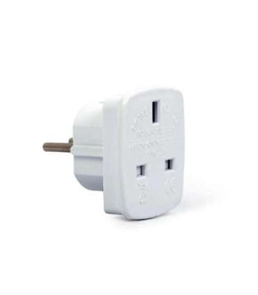 Gembird AC power adapter, UK socket to EU Schuko plug, 7.5 A Travel adapter