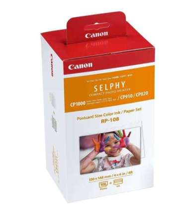 Canon Color Ink/Paper Set for SELPHY CP1300 Printer RP-108