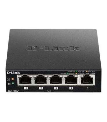 D-Link Switch DGS-1005P Unmanaged Desktop Gigabit Ethernet (copper) ports quantity 5 Power over Ethernet