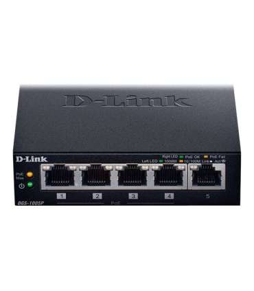 D-Link Switch DGS-1005P Unmanaged Desktop Gigabit Ethernet (copper) ports quantity 5 Power over Ethernet