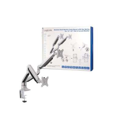 Logilink BP0043 Dual Monitor Desk mount, 13"-32",gas spring, aluminum Logilink