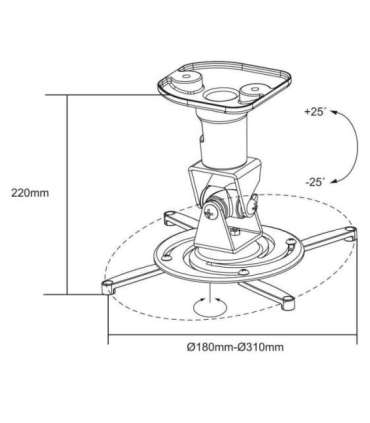 Logilink BP0003 Projector mount, ceiling, universal, 220 mm, white Logilink