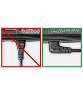 Goobay 97350 Euro connection cord, both ends angled Black Euro male (Type C CEE 7/16) Device socket C7