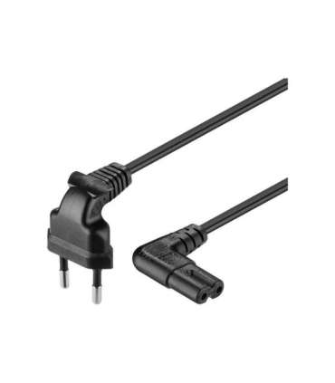 Goobay Euro connection cord, both ends angled 97344 Black Euro male (Type C CEE 7/16) Device socket C7