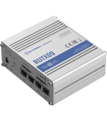 Rugged Industrial LTE-A Cat6 Router RUTX09 No Wi-Fi 10/100/1000 Mbit/s Ethernet LAN (RJ-45) ports 4 Mesh