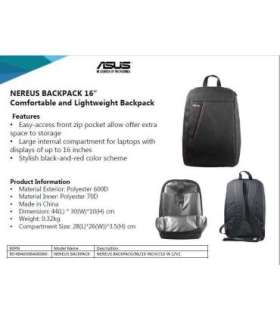 Asus NEREUS Fits up to size 16 " Backpack Black