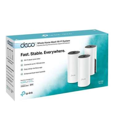Whole Home Mesh WiFi System Deco M4 (3-Pack) 802.11ac 300+867 Mbit/s 10/100/1000 Mbit/s Ethernet LAN (RJ-45)