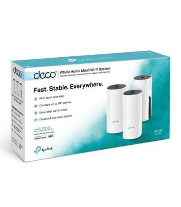 Whole Home Mesh WiFi System Deco M4 (3-Pack) 802.11ac 300+867 Mbit/s 10/100/1000 Mbit/s Ethernet LAN (RJ-45)