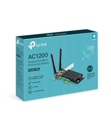 TP-LINK Archer T4E Dual Band PCI Express Adapter 2.4GHz/5GHz, 802.11ac, 300+867 Mbps, 2xDetachable antennas