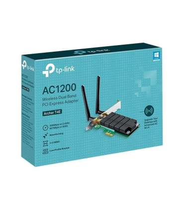 TP-LINK Archer T4E Dual Band PCI Express Adapter 2.4GHz/5GHz, 802.11ac, 300+867 Mbps, 2xDetachable antennas
