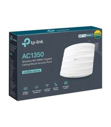 TP-LINK Access Point EAP225 802.11ac 2.4GHz/5GHz 450+867 Mbit/s 10/100/1000 Mbit/s Ethernet LAN (RJ-45)