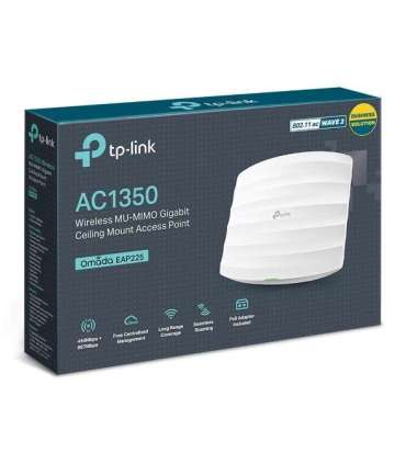 TP-LINK Access Point EAP225 802.11ac 2.4GHz/5GHz 450+867 Mbit/s 10/100/1000 Mbit/s Ethernet LAN (RJ-45)