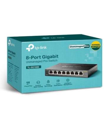 TP-LINK Switch TL-SG108E Web managed Wall mountable Gigabit Ethernet (copper) ports quantity 8 Power supply