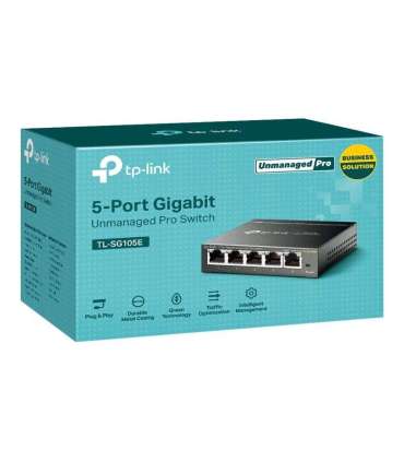 TP-LINK Switch TL-SG105E Web managed Wall mountable Gigabit Ethernet (copper) ports quantity 5 Power supply