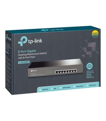 TP-LINK Switch TL-SG1008MP Unmanaged Desktop/Rackmountable Gigabit Ethernet (copper) ports quantity 8 PoE+