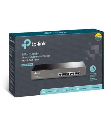 TP-LINK Switch TL-SG1008MP Unmanaged Desktop/Rackmountable Gigabit Ethernet (copper) ports quantity 8 PoE+
