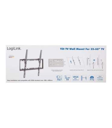 Logilink BP0037 TV Wall mount, 32"-55", tilt, small Logilink BP0037 TV Wall mount, 32"-55", tilt, small 32–55 "