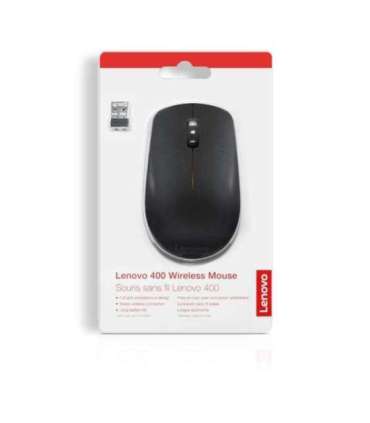Lenovo Wireless Mouse 400 Wireless mouse Wireless 2.4 GHz Wireless via Nano USB Black 1 year(s)